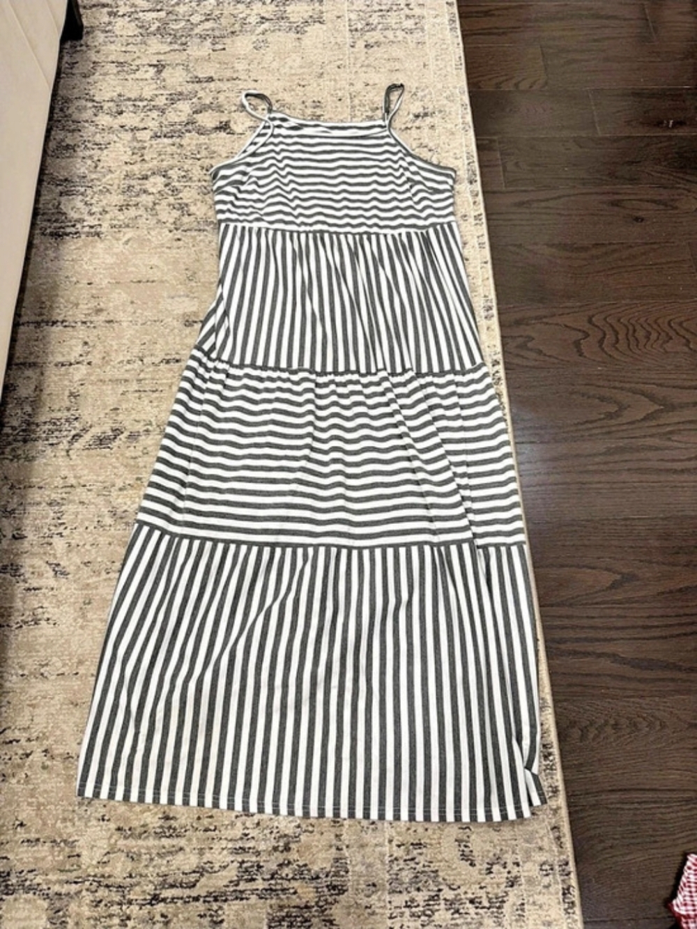 Striped Maxi Dress in Black & White Like New